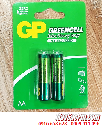 GP GreenCell 15G-2U2 /R6, Pin tiểu AA 1.5v GP GreenCell 15G-2U2 Extra Heavy Duty chính hãng /Loại Vỉ 02viên